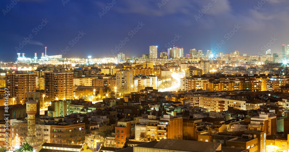  view of night city. Barcelona