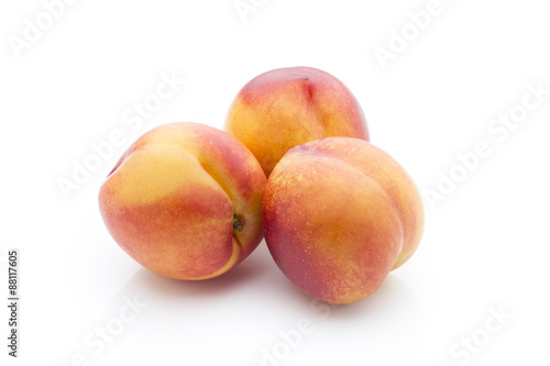 Peach on the white isolatd background.