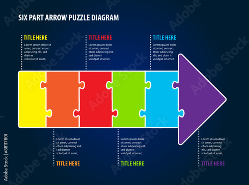 Six Part Puzzle Arrow Diagram