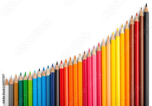 Pencil, background, rainbow.