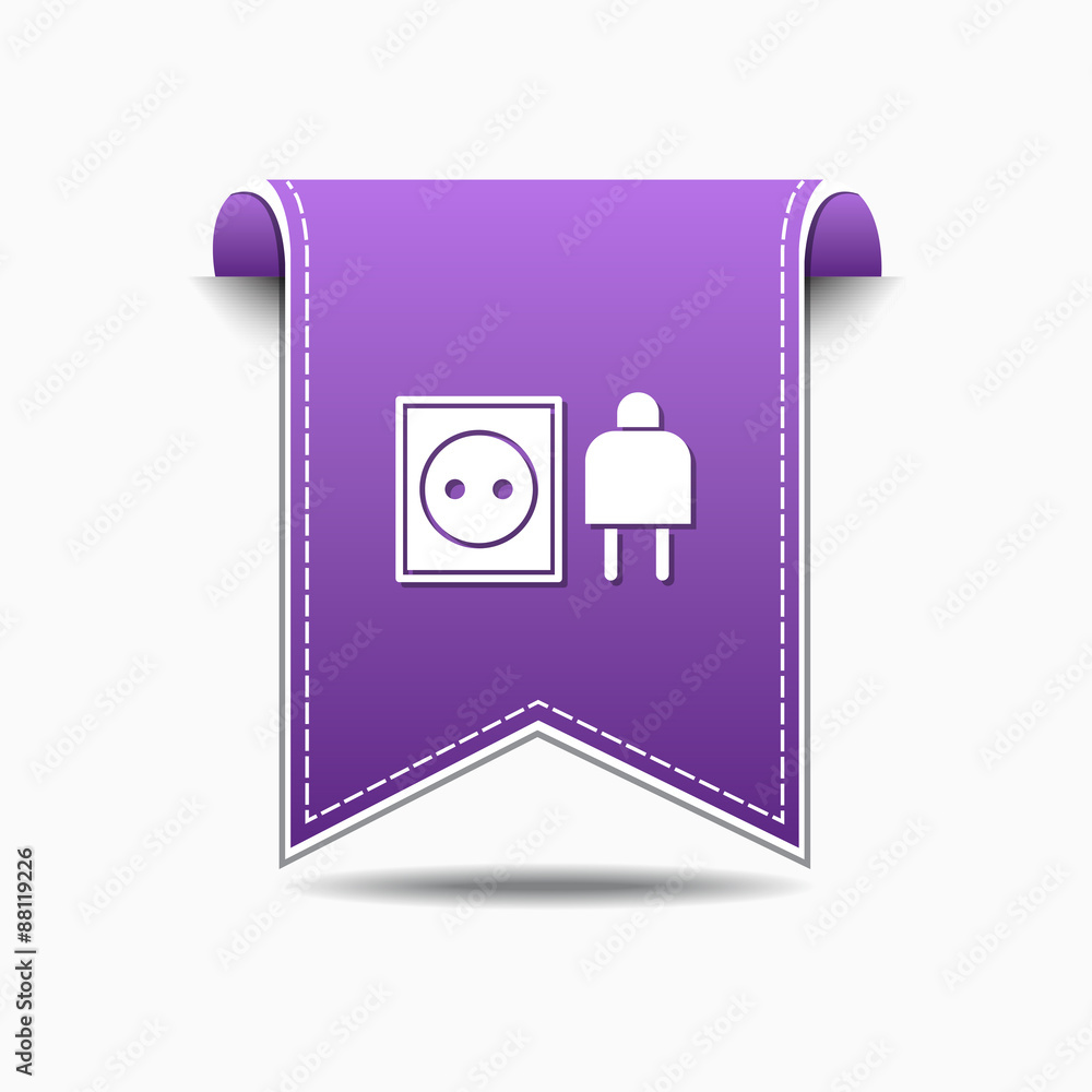 Plug Sign Violet Vector Icon Design Plug Sign Violet Vector Icon Design