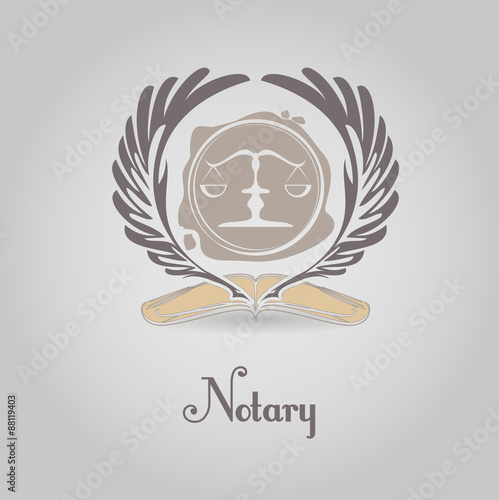 Template vector logo for legal, notary organization.