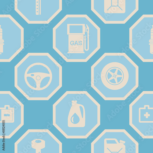 Seamless background with  cars icons for your design