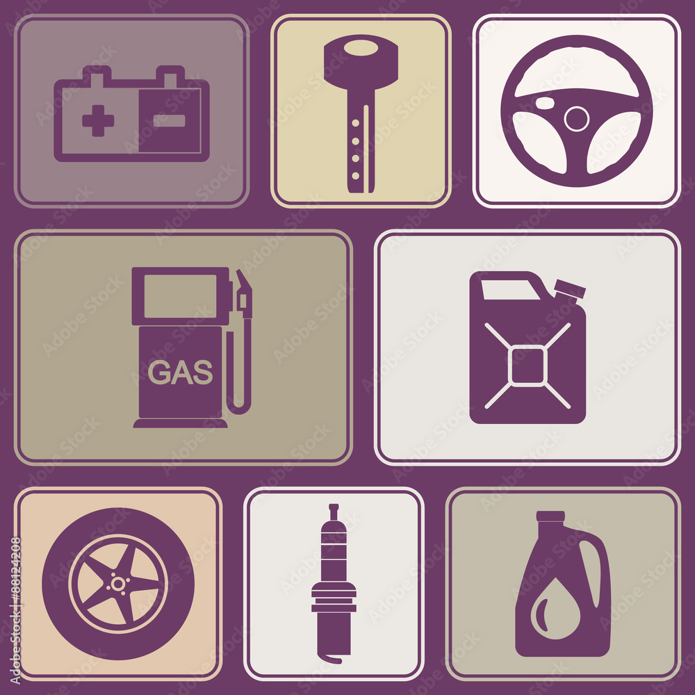 Seamless background with cars icons for your design Seamless background with cars icons for your design