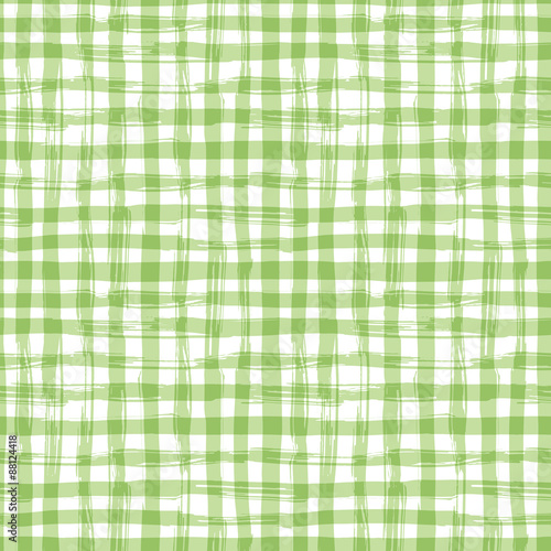 Vector seamless pattern with square hand drawn texture. Green
