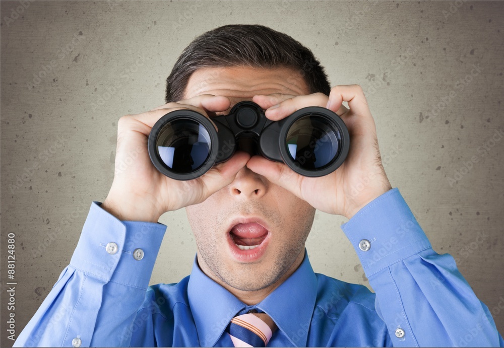 Binoculars, Looking Through Window, Marketing. Binoculars, Looking Through Window, Marketing.