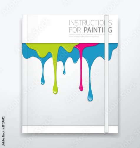 Cover paint colorful dripping