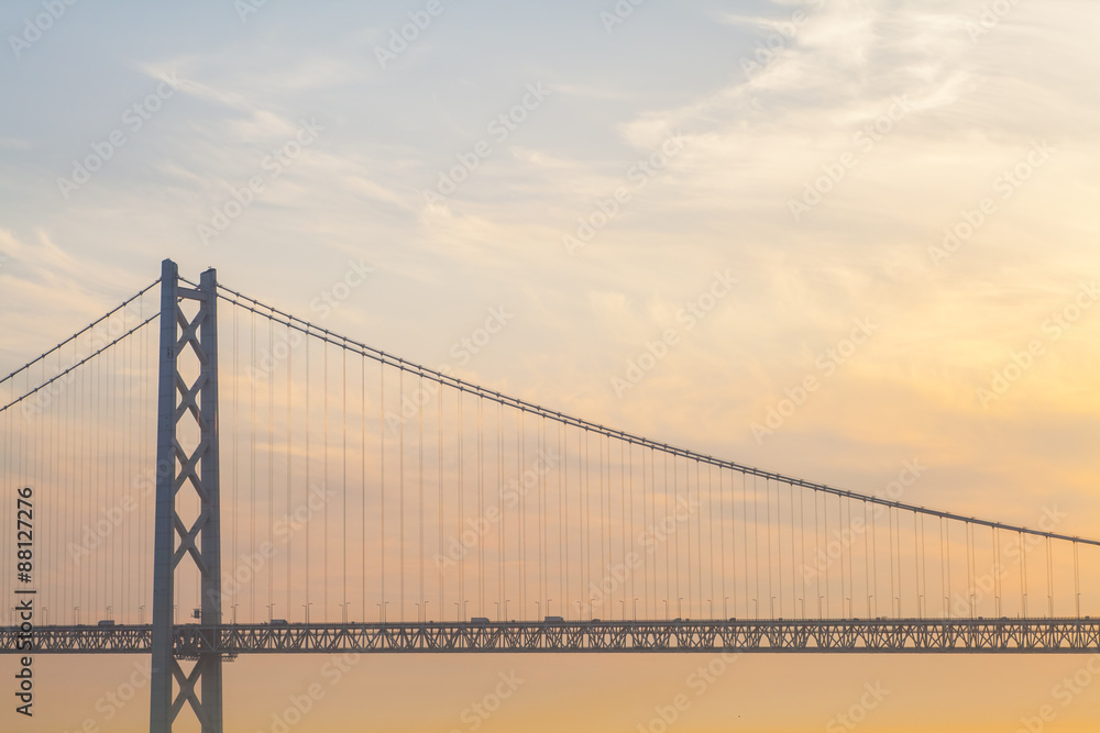 The Akashi Kaikyo Bridge , the world's longest suspension bridge at Kobe The Akashi Kaikyo Bridge , the world's longest suspension bridge at Kobe