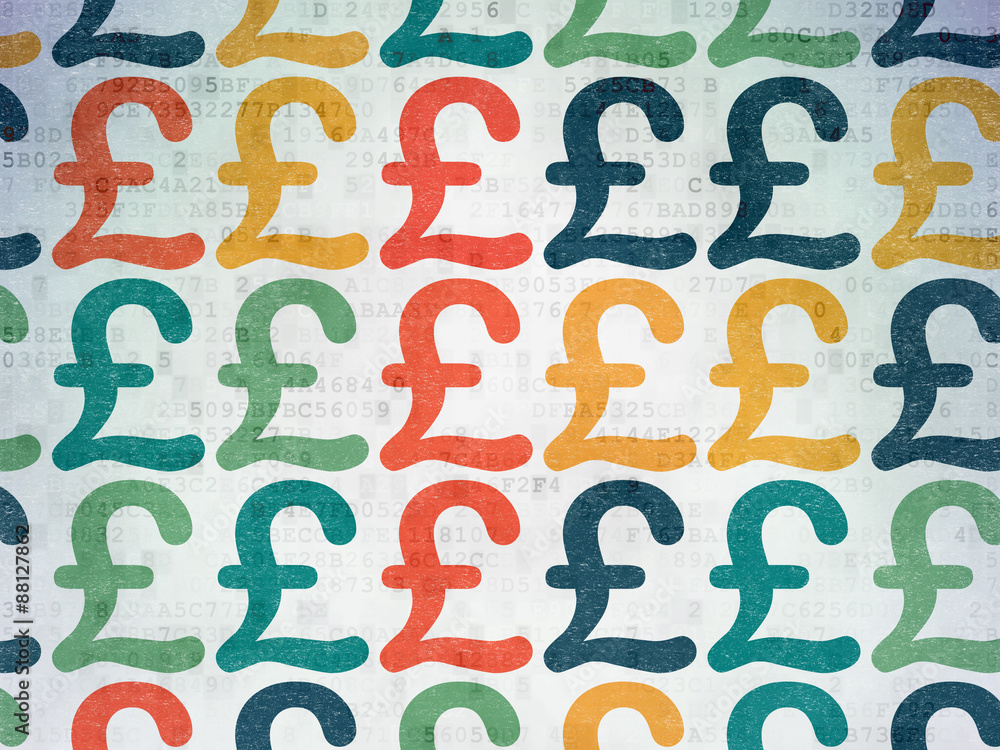 Money concept: Pound icons on Digital Paper background Money concept: Pound icons on Digital Paper background