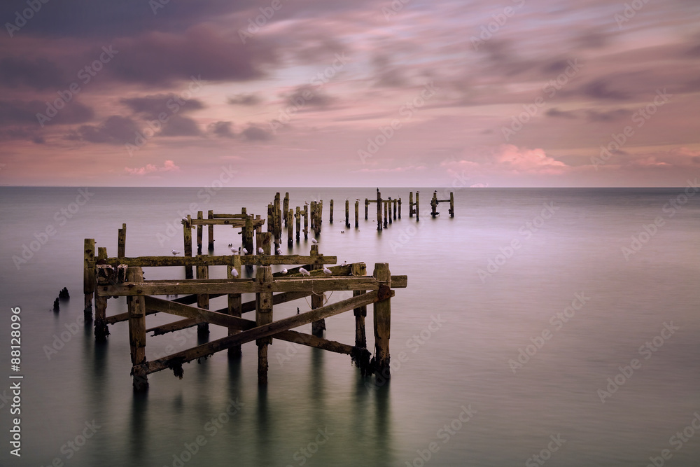 Swanage Pier at sunset