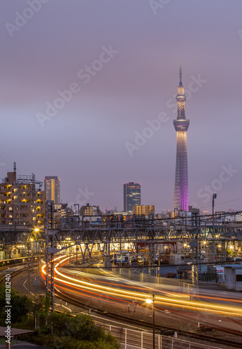 The Tokyo Skytree , A new television broadcasting tower and landmark of Tokyo