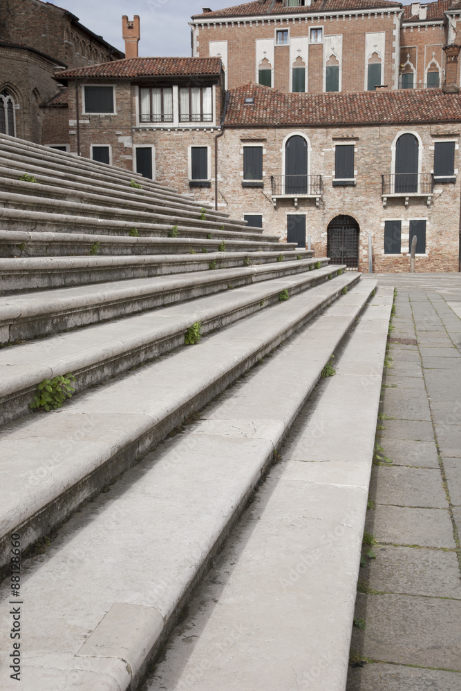 Steps in front of Basilica di Santa Maria della Salute Church, V
