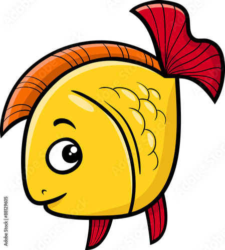 golden fish cartoon illustration