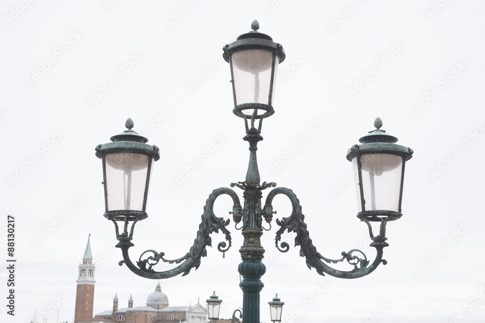 San Giorgio Maggiore Church and Bell Tower and Lamppost, Venice San Giorgio Maggiore Church and Bell Tower and Lamppost, Venice