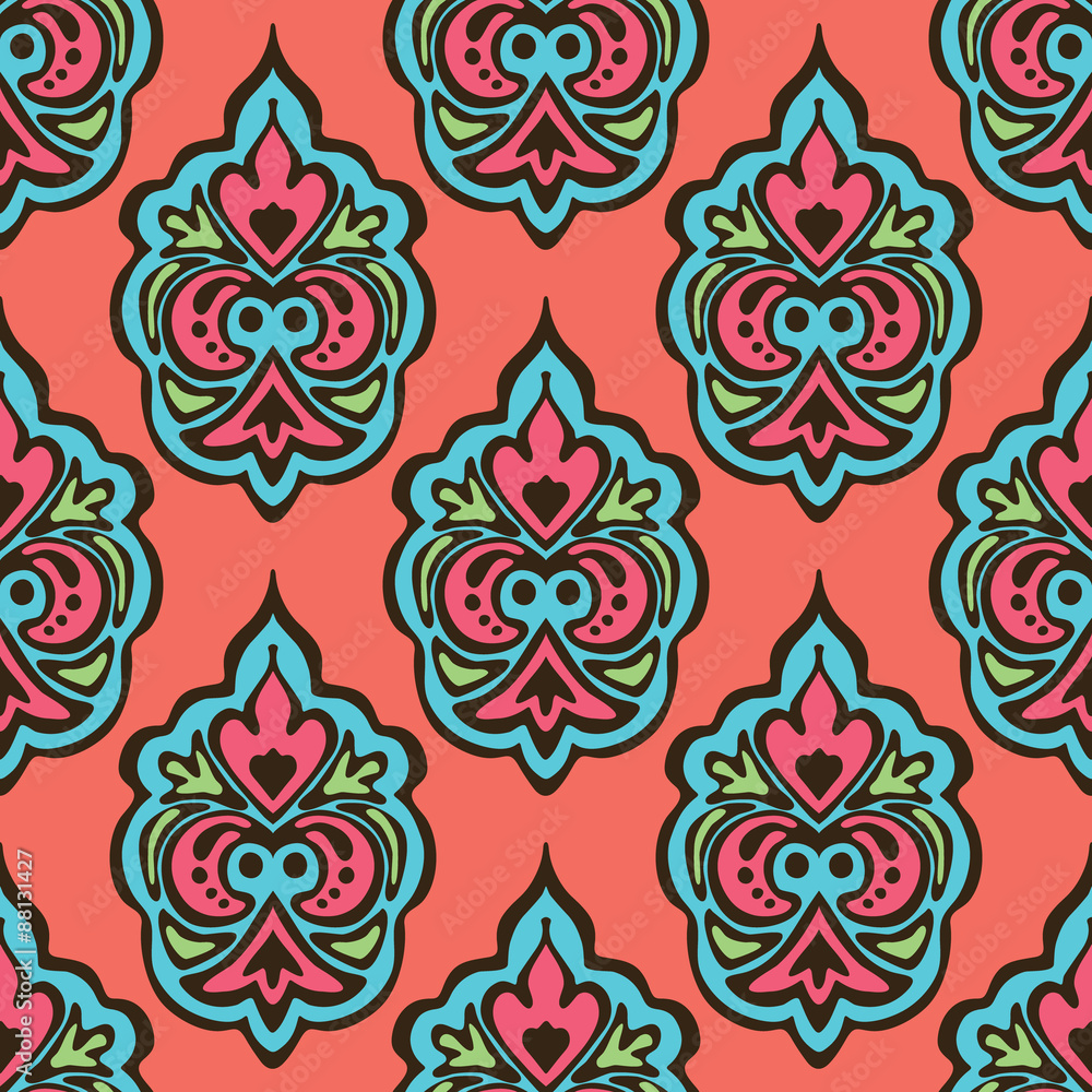 cute seamless floral damask pattern vector background cute seamless floral damask pattern vector background