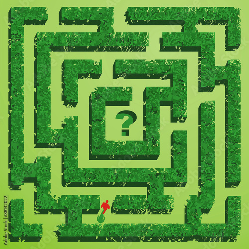 Green grass maze on green background.