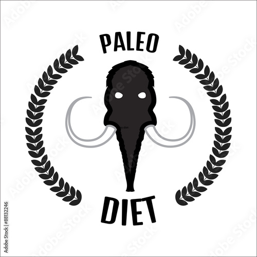 Mammoth head. Mammoth vector logo.Paleo diet logo