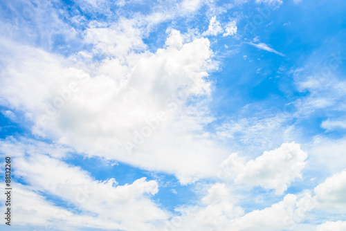 White cloud on bluy sky background