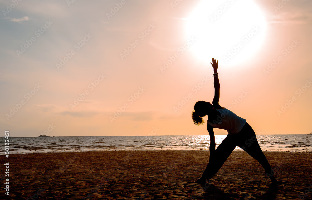 yoga girl in practice
