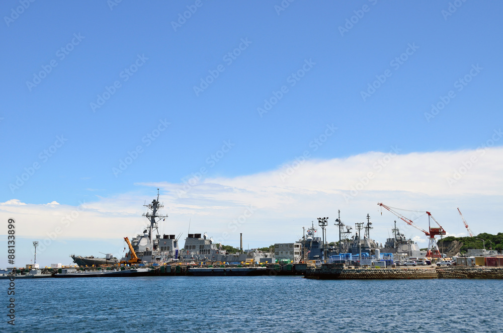 US Navy Ships in Yokosuka port