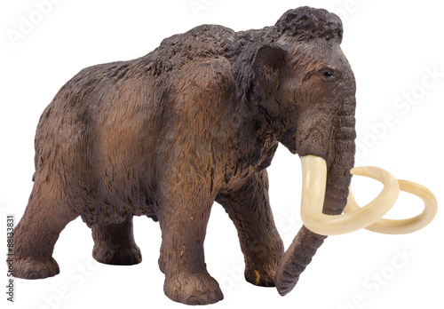 Obraz na płótnie Isolated mammoth figurine made ​​of plastic