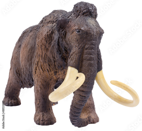 Isolated mammoth figurine made ​​of plastic
