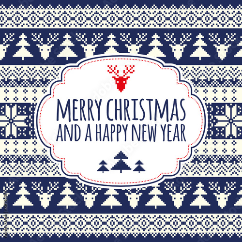 Grußkarte Pixel Weihnachten 