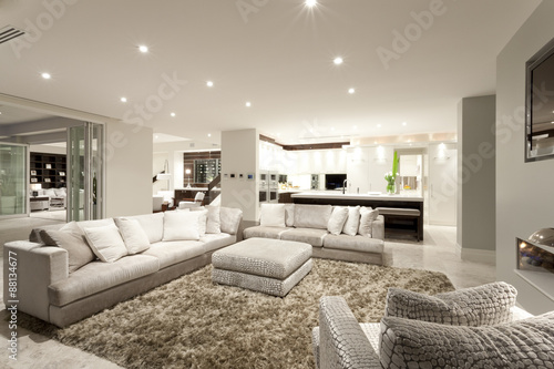 Cozy living room with spacious sofas