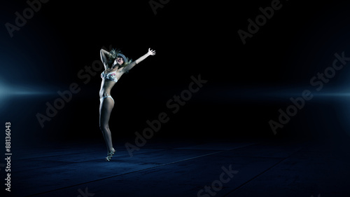 Girl dancing in dark