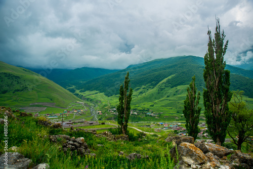 Mountains in the clouds in cloudy weather.The Caucasus. .Russia. photo