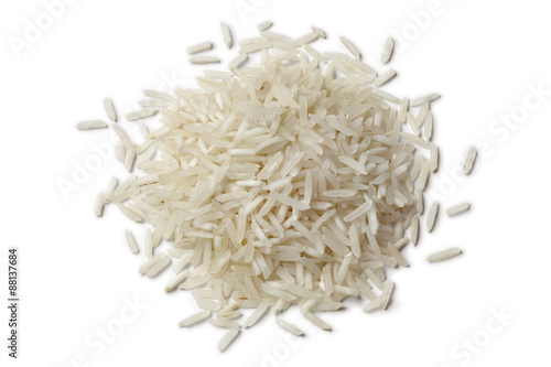 Photo Heap of raw Basmati rice