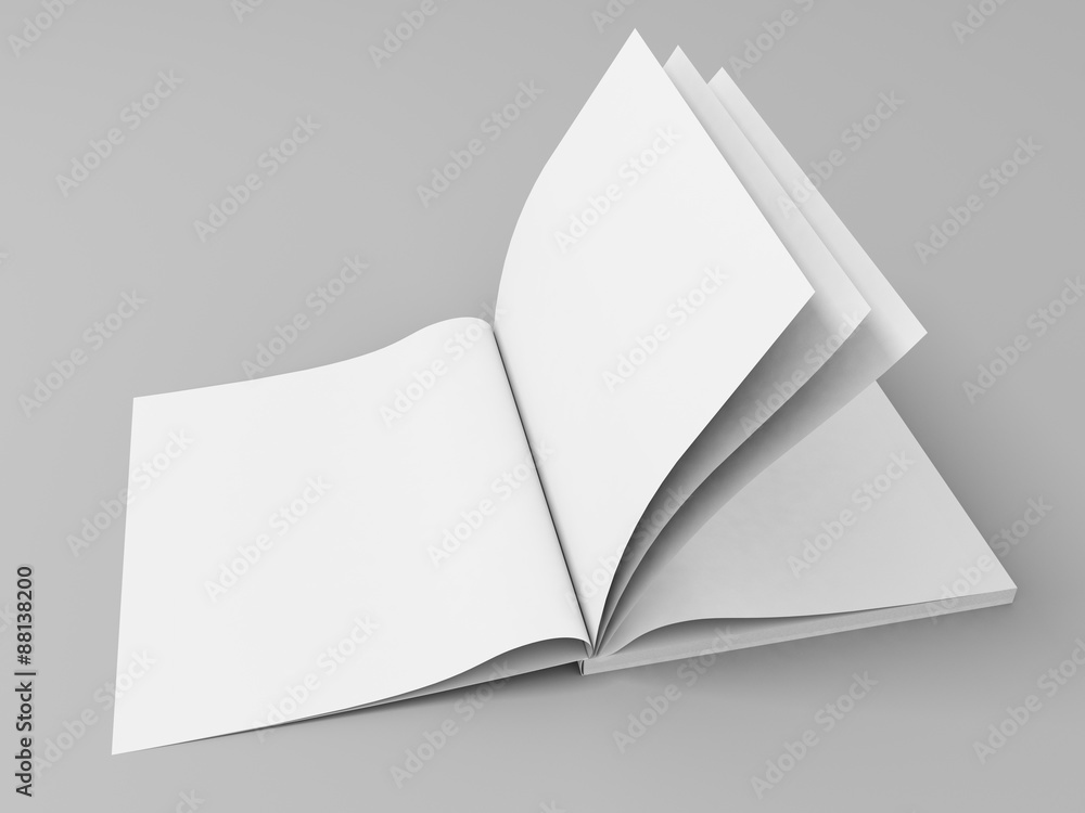 Quaderno pagine bianche sfogliate Stock Illustration