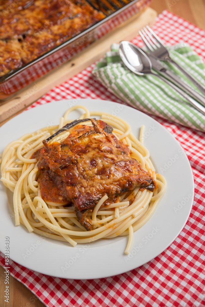 Spaghetti mit gebackenen Auberginen
Spaghetti mit gebackenen Auberginen