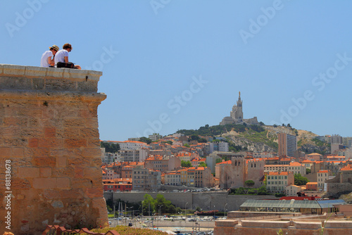 View of Marseille from Saint Ioann fort, France