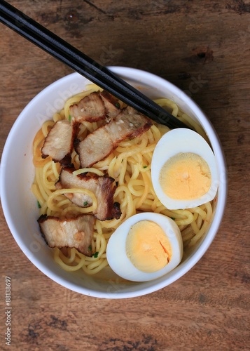 pork noodle and boiled eggs - Japanese food