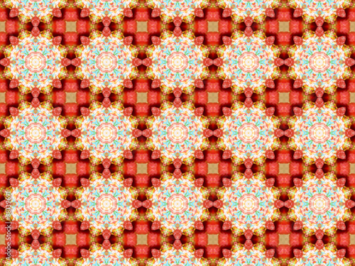 Ethnic pattern. Abstract kaleidoscope fabric design.