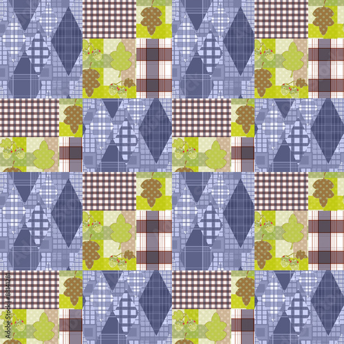 Patchwork seamless pattern ornament striped autumn background