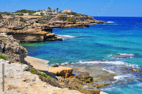 coast of Sant Josep, in the South-West of Ibiza Island, Spain photo
