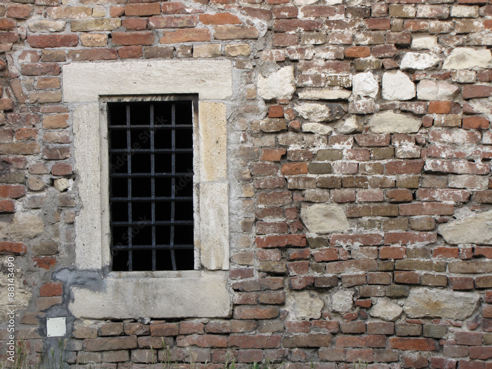 Old brick and stone wall from fortress Kalemegdan Old brick and stone wall from fortress Kalemegdan