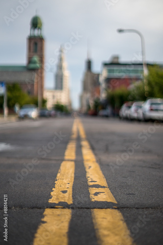 Empy street in Buffalo, quarantine
