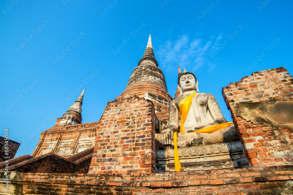 Wat yai chaimongkol ,Old Temple of Ayuthaya, Thailand