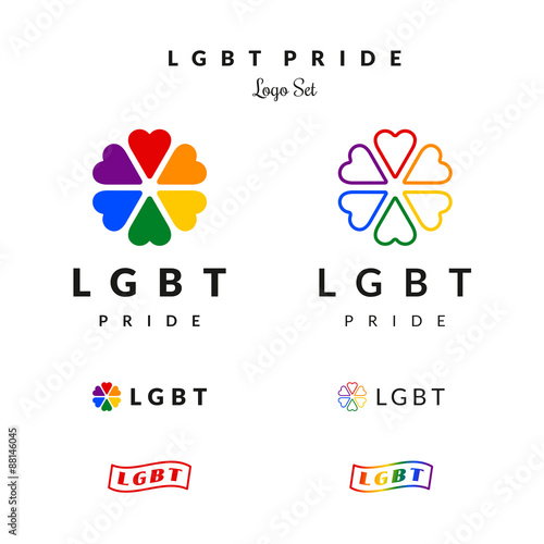 LGBT Pride Flag Rainbow Logo Set