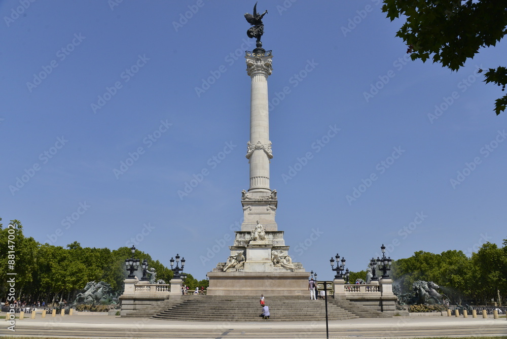 Le Monument aux Girondins à la place des Quinconces à Bordeaux