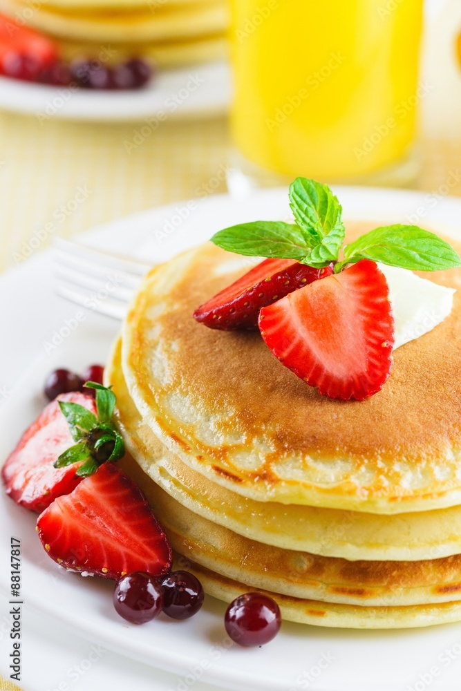 Breakfast, Pancake, Strawberry. Breakfast, Pancake, Strawberry.