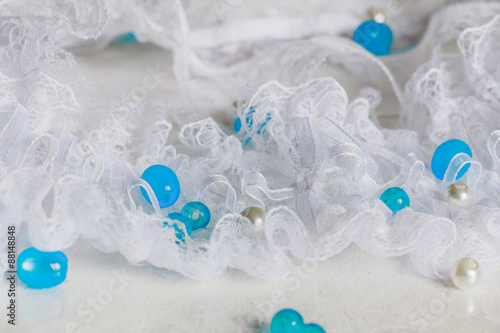 White lace wirh beads