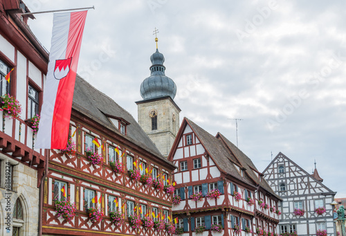 Forchheim Rathausplatz und Fr  nkische Flagge