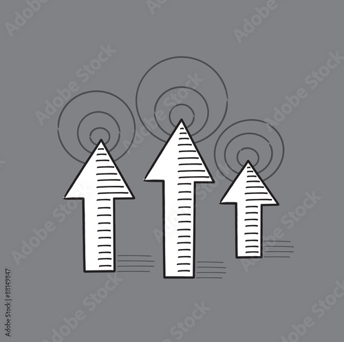 White arrows at the right direction