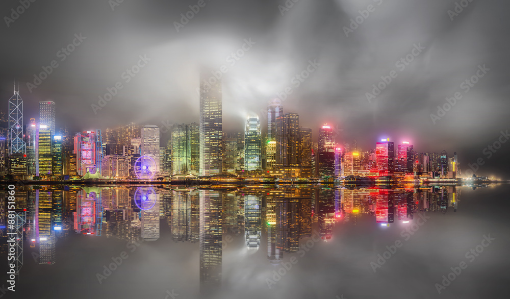Panorama of Hong Kong and Financial district Panorama of Hong Kong and Financial district