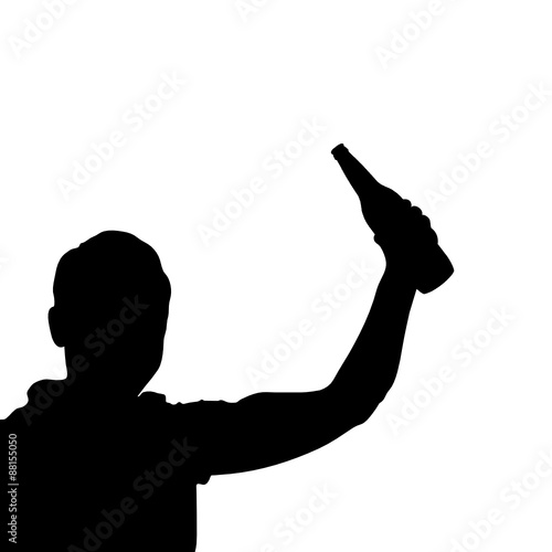 man with bottle black vector