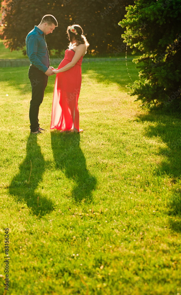 Fototapeta premium pregnant wife with her husband